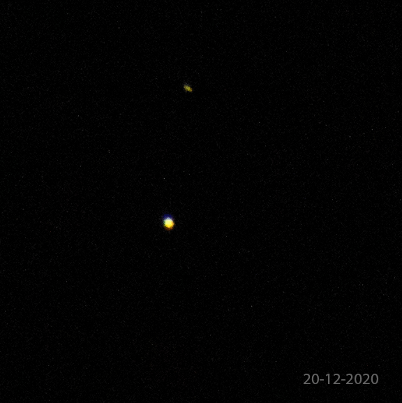 Animación conjunción Júpiter y Saturno 21 diciembre 2020